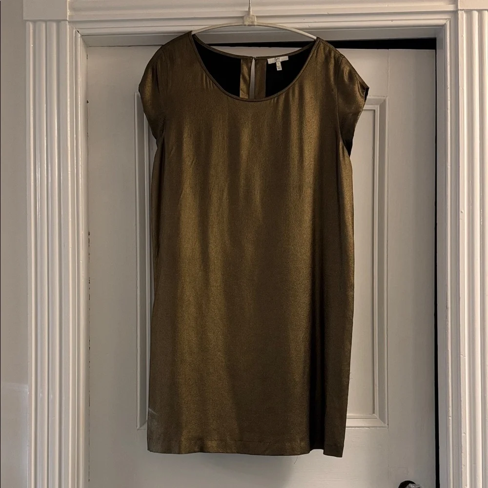 NWOT Joie Metallic Gold dress size large - Picture 1 of 8